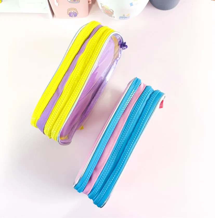 ESTOJO EM TECIDO PVC CRISTAL TRIPLO SORTIDO DAC 4819                                                                                                                                                    