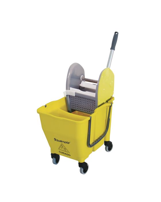 BALDE ESPREMEDOR DOBLO AMARELO BRALIMPIA                                                                                                                                                                