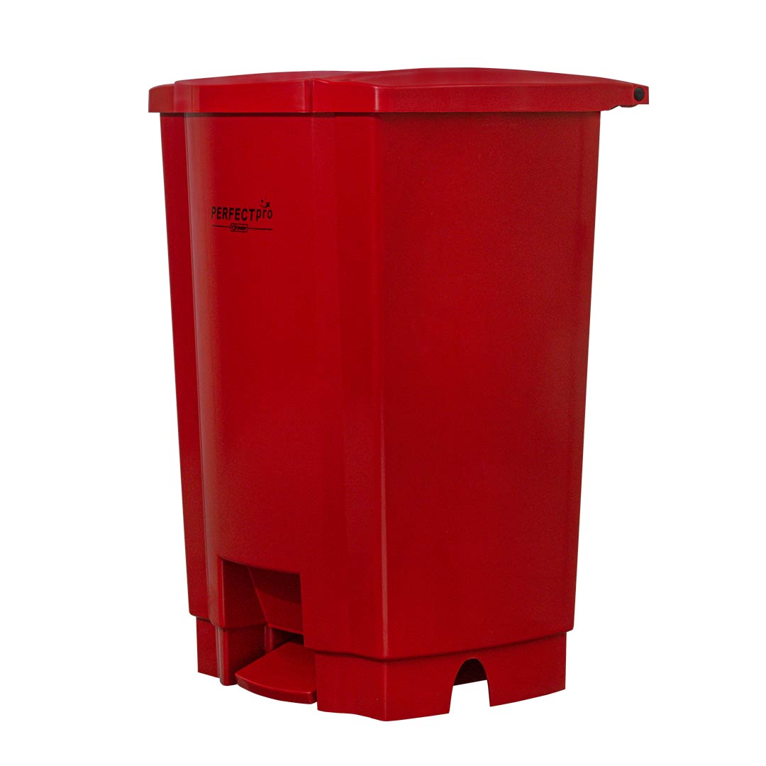 LIXEIRA C/ PEDAL 50L VERMELHA PERFECTPRO                                                                                                                                                                