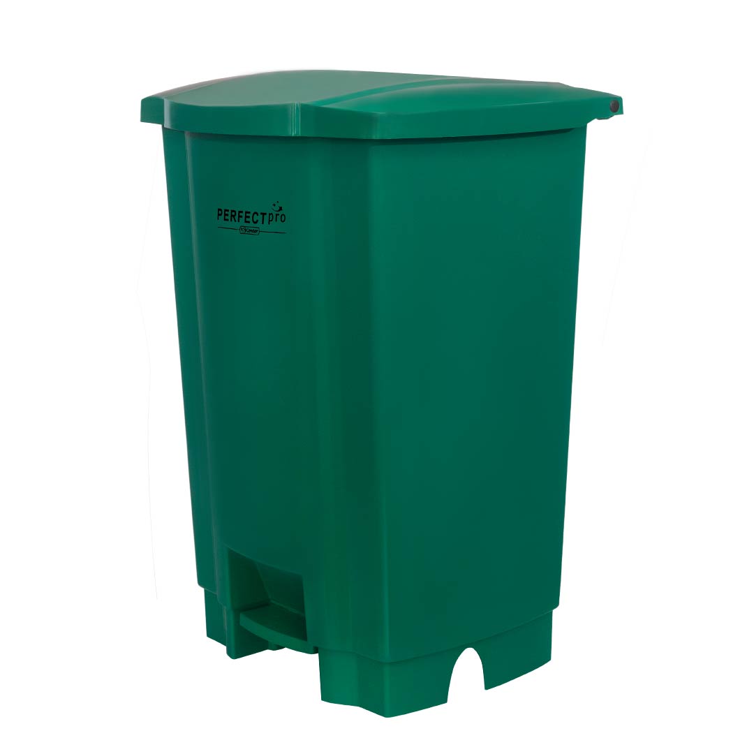 LIXEIRA C/ PEDAL 50L VERDE PERFECTPRO                                                                                                                                                                   