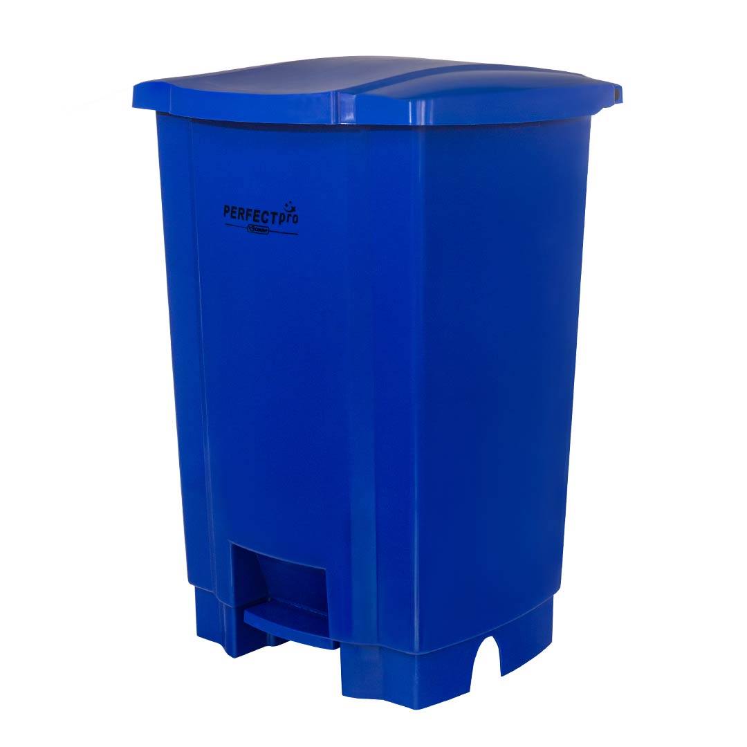 LIXEIRA C/ PEDAL 50L AZUL PERFECTPRO                                                                                                                                                                    