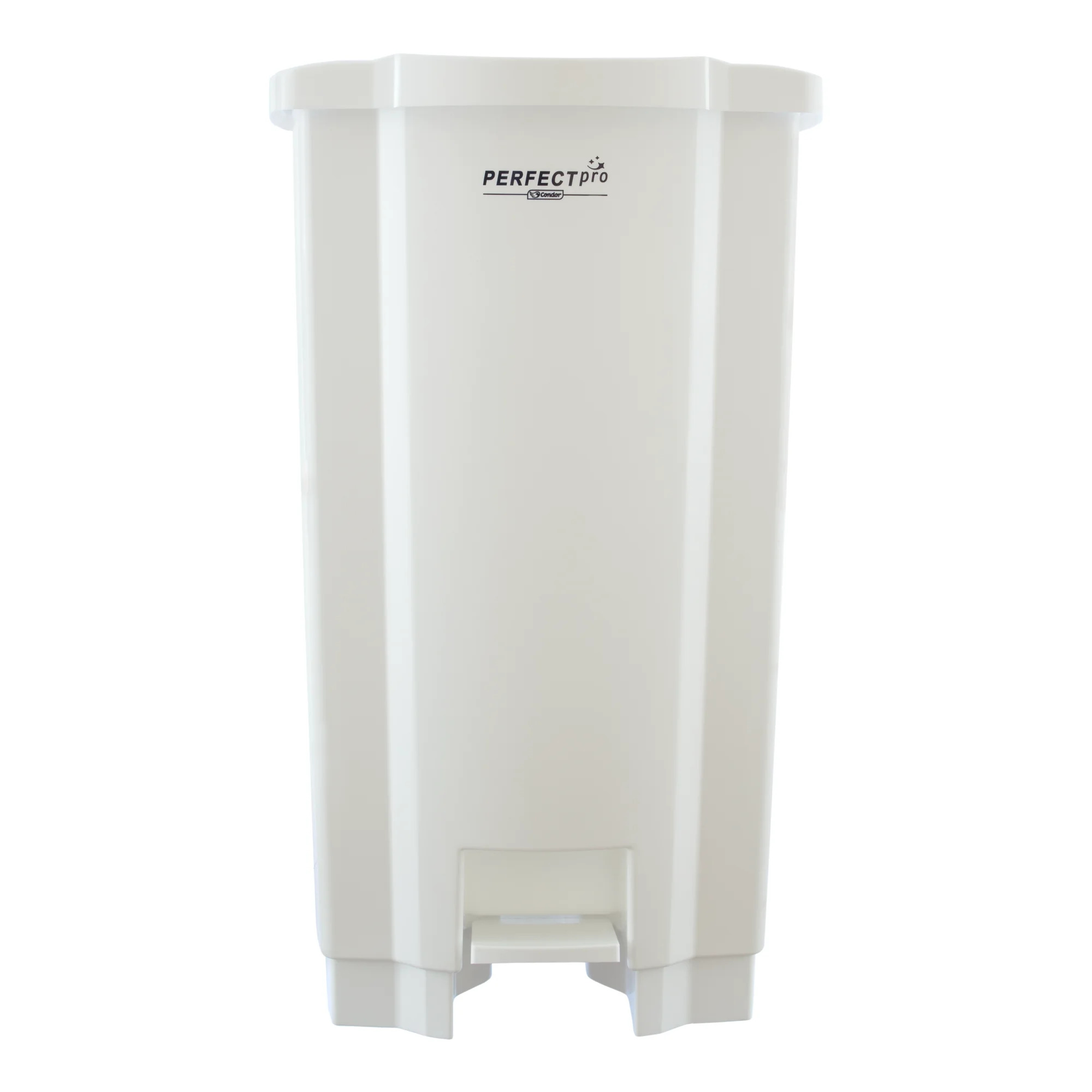 LIXEIRA COM PEDAL 100L BRANCA PERFECTPRO                                                                                                                                                                 