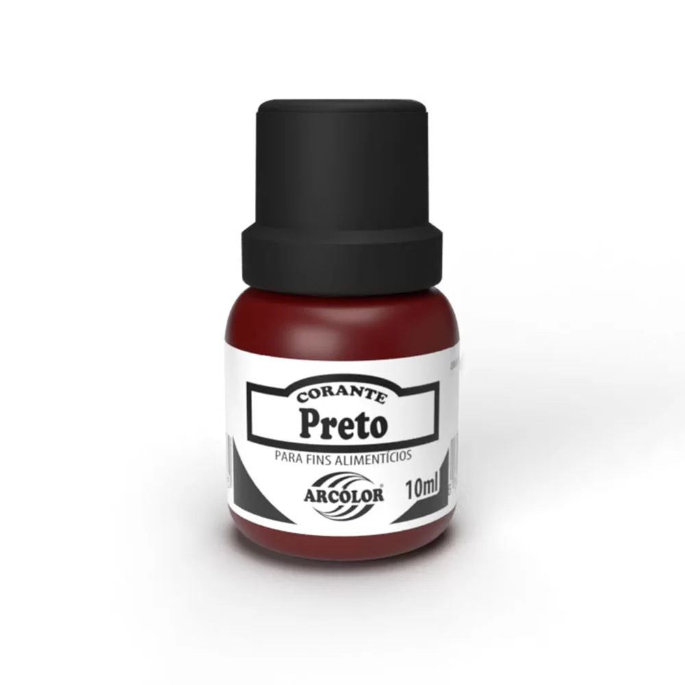 CORANTE LIQUIDO PRETO ARCOLOR 10ML                                                                                                                                                                           CORANTE LIQUIDO PRETO ARCOLOR 10ML