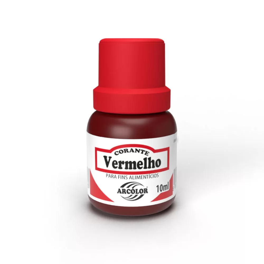 CORANTE LIQUIDO VERMELHO ARCOLOR 10ML                                                                                                                                                                       