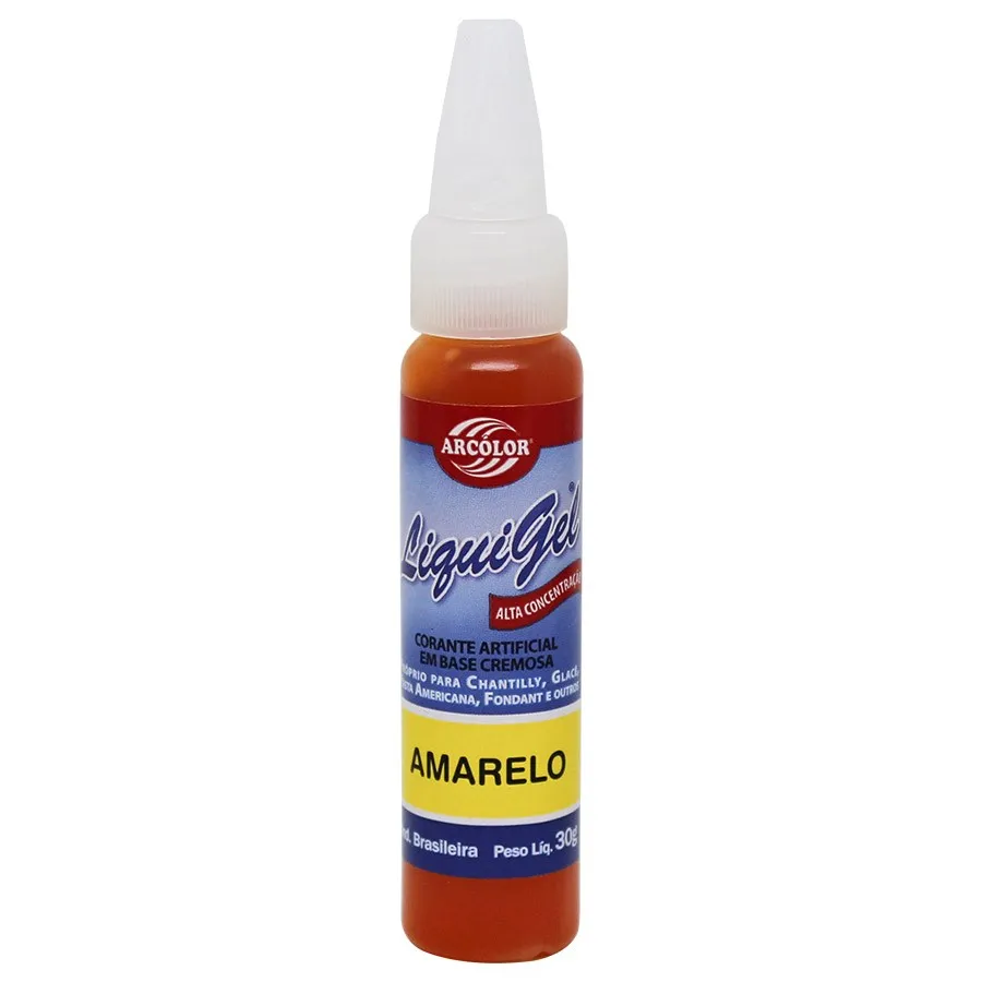 CORANTE LIQUIGEL AMARELO ARCOLOR 30G                                                                                                                                                                     CORANTE LIQUIGEL AMARELO ARCOLOR 30G