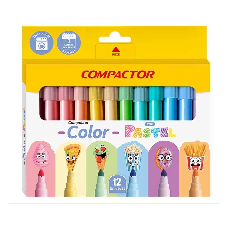 PINCEL HIDRO COMPACTOR COLOR PASTEL COMPACTOR 12 UNIDADES                                                                                                                                                       PINCEL HIDRO COMPACTOR COLOR PASTEL COMPACTOR 12 UNIDADES