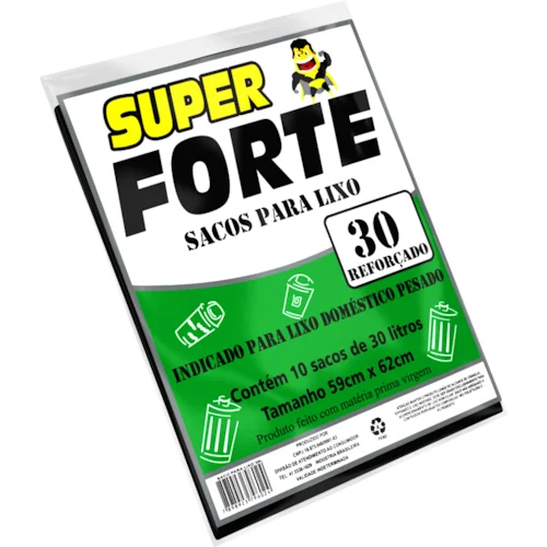 SACO LIXO SUPERFORTE EWPLASTIC 30LTS 10UN
