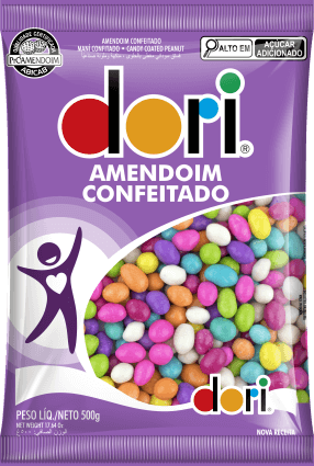 AMENDOIM COLORIDO DORI 500G                                                                                                                                                                              AMENDOIM COLORIDO DORI 500G