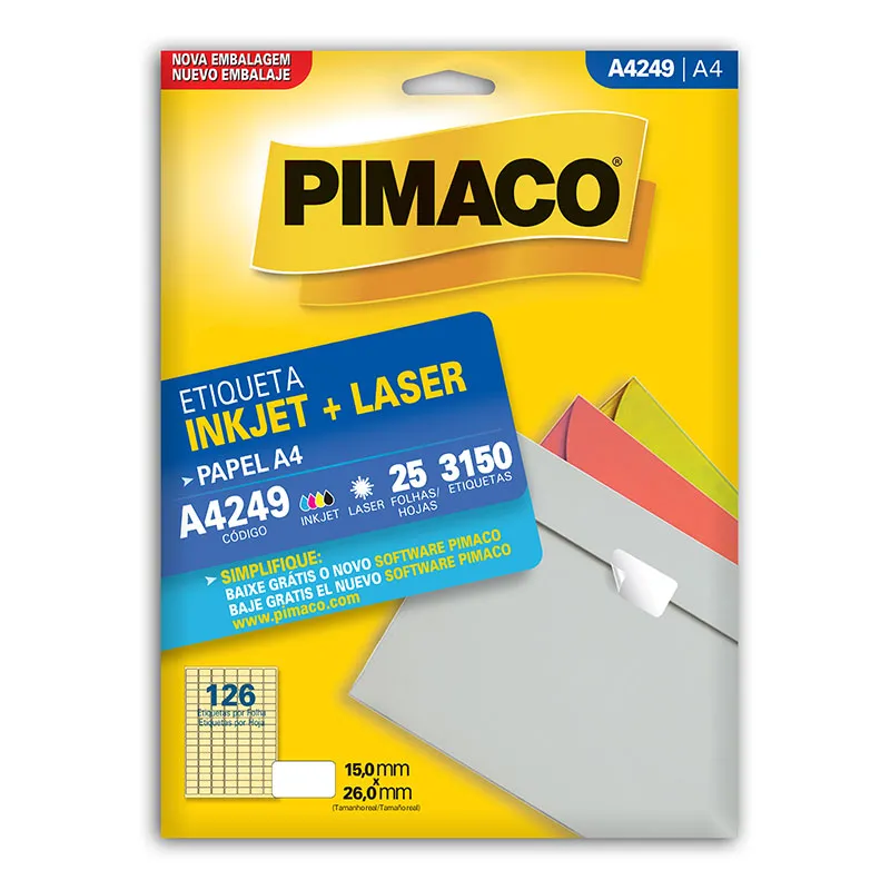 ETIQUETA A4249 LASER A4 C/25FLS PIMACO                                                                                                                                                                   ETIQUETA A4249 LASER A4 C/25FLS PIMACO