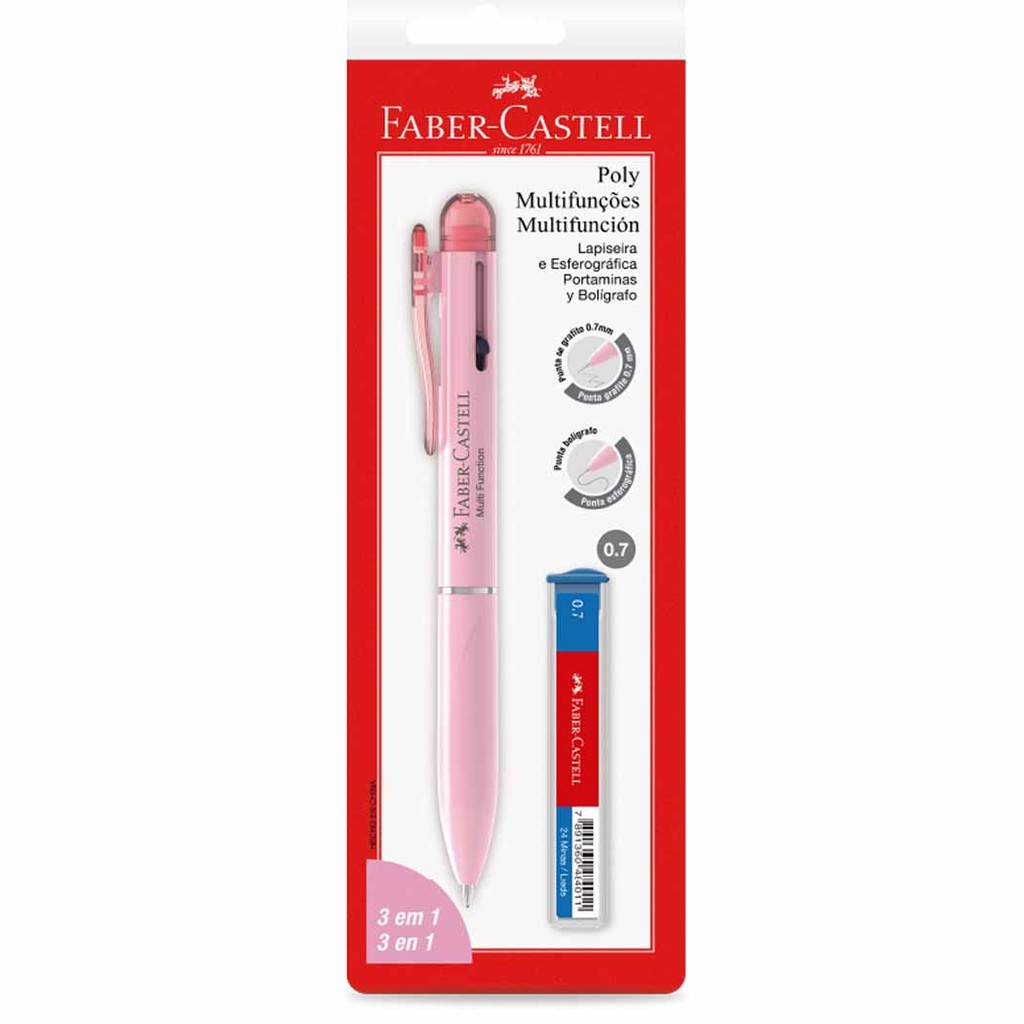 LAPISEIRA 0.7 E CANETA 3 EM 1 ROSA FABER CASTELL                                                                                                                                                            LAPISEIRA 0.7 E CANETA 3 EM 1 ROSA FABER CASTELL