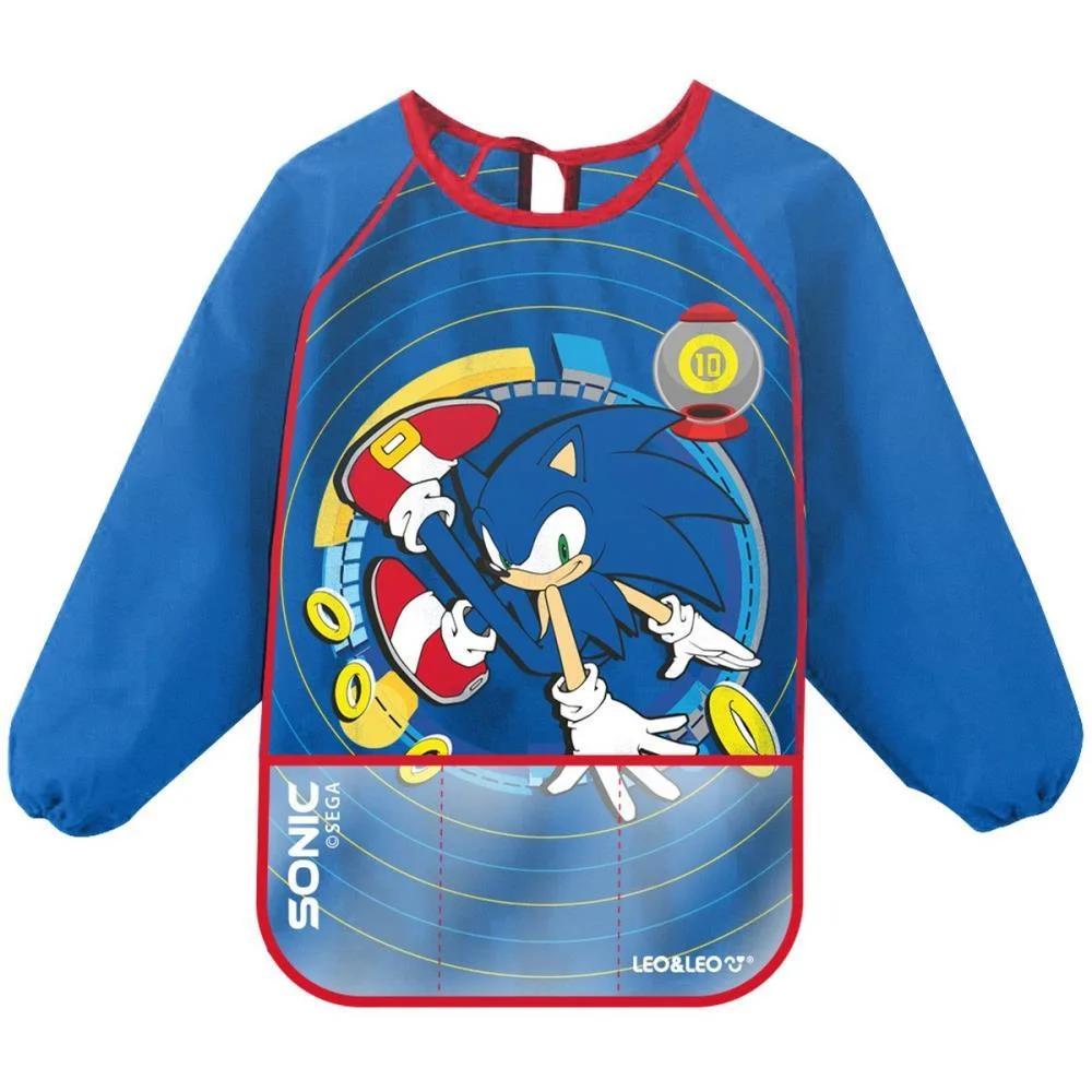 AVENTAL INFANTIL COM BOLSO E MANGA COMPRIDA SONIC LEO&LEO                                                                                                                                                     AVENTAL INFANTIL COM BOLSO E MANGA COMPRIDA SONIC LEO&LEO