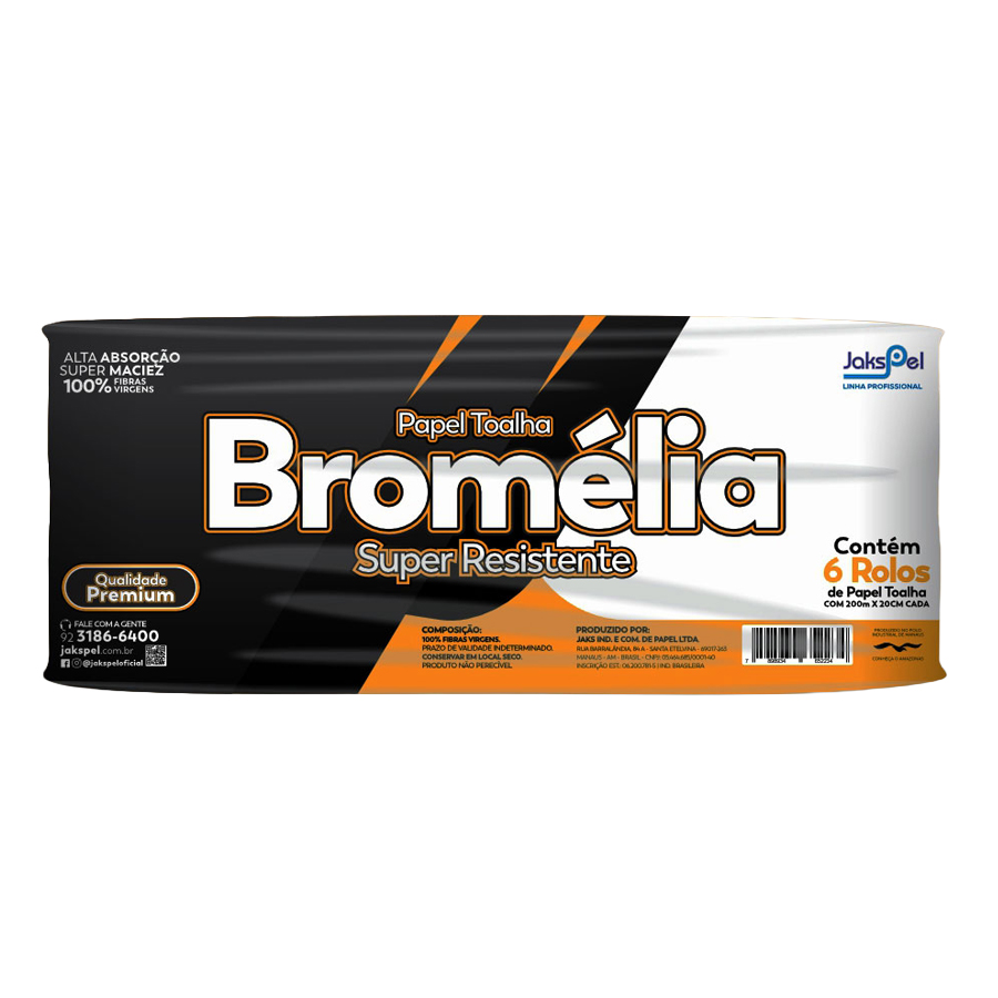 PAPEL TOALHA 200MT BROMELIA PREMIUM 6 UNIDADES                                                                                                                                                                 
