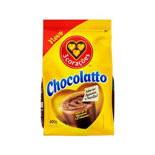 ACHOCOLATADO CHOCOLATTO 3 CORACOES 400G                                                                                                                                                                 