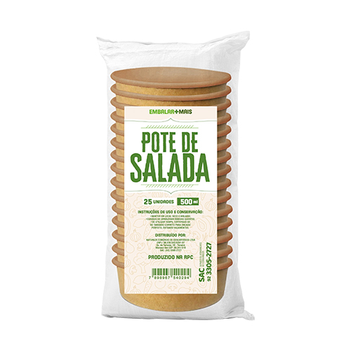 POTE PAPEL BOWN SALADA 500ML KRAFT EMBALAR MAIS 25UN                                                                                                                                                    