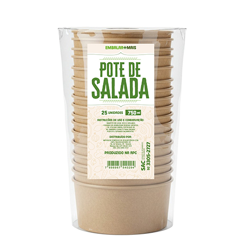 POTE PAPEL BOWN SALADA 750ML KRAFT EMBALAR MAIS 25UN                                                                                                                                                    