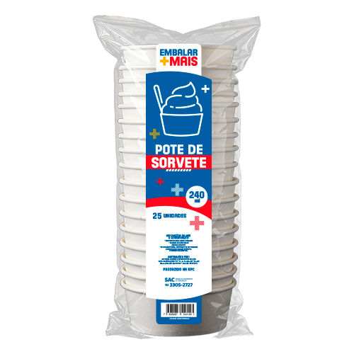 POTE PAPEL SORVETE 240ML BR EMBALAR MAIS 25UN                                                                                                                                                           