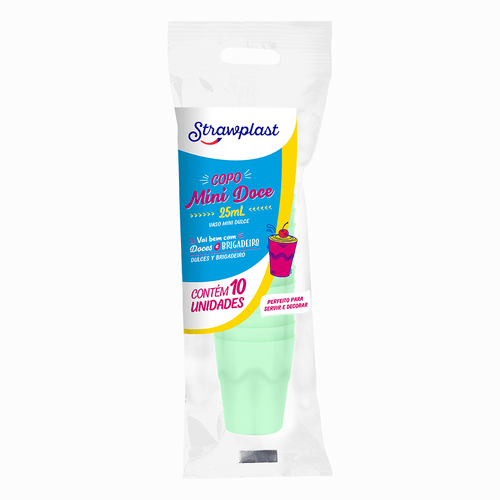 COPO MINI 25ML VERDE STRAWPLAST 10UN                                                                                                                                                                    