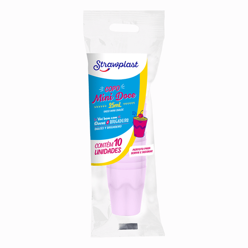 COPO 25ML MINI LILAS STRAWPLAST 10UN                                                                                                                                                                    