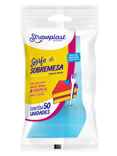 GARFO SOB AZUL STRAWPLAST 50UN                                                                                                                                                                          