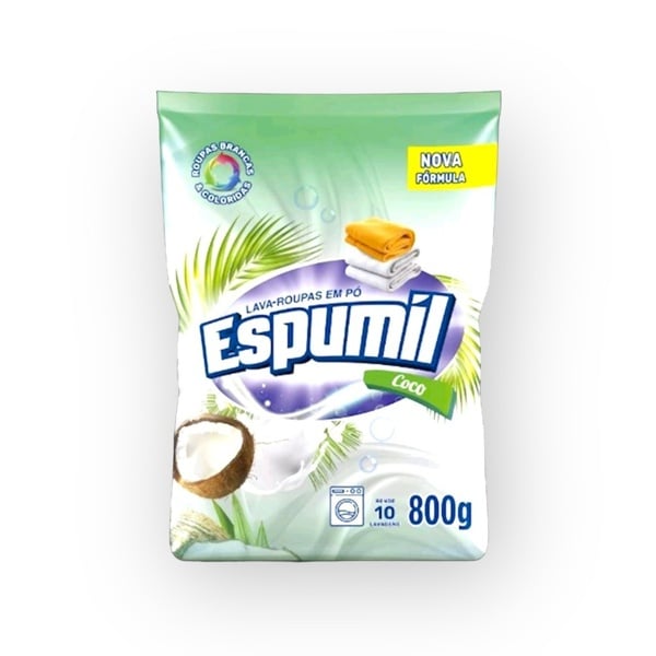 SABAO EM PO ESPUMIL COCO 800G                                                                                                                                                                           