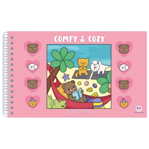 LIVRO COMFY AND COZY PINK PARA COLORIR CIRANDA                                                                                                                                                        