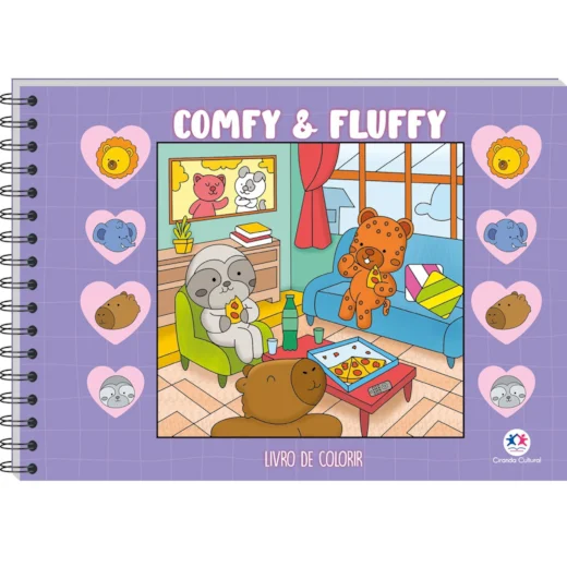 LIVRO COMFY AND FLUFFY PURPLE PARA COLORIR CIRANDA                                                                                                                                                    