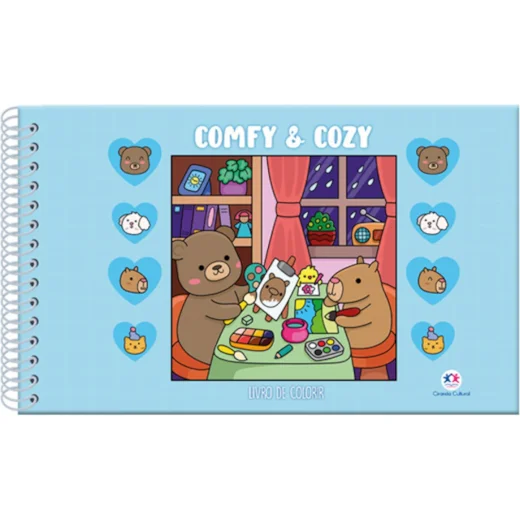 LIVRO COMFY AND COZY BLUE PARA COLORIR CIRANDA                                                                                                                                                        