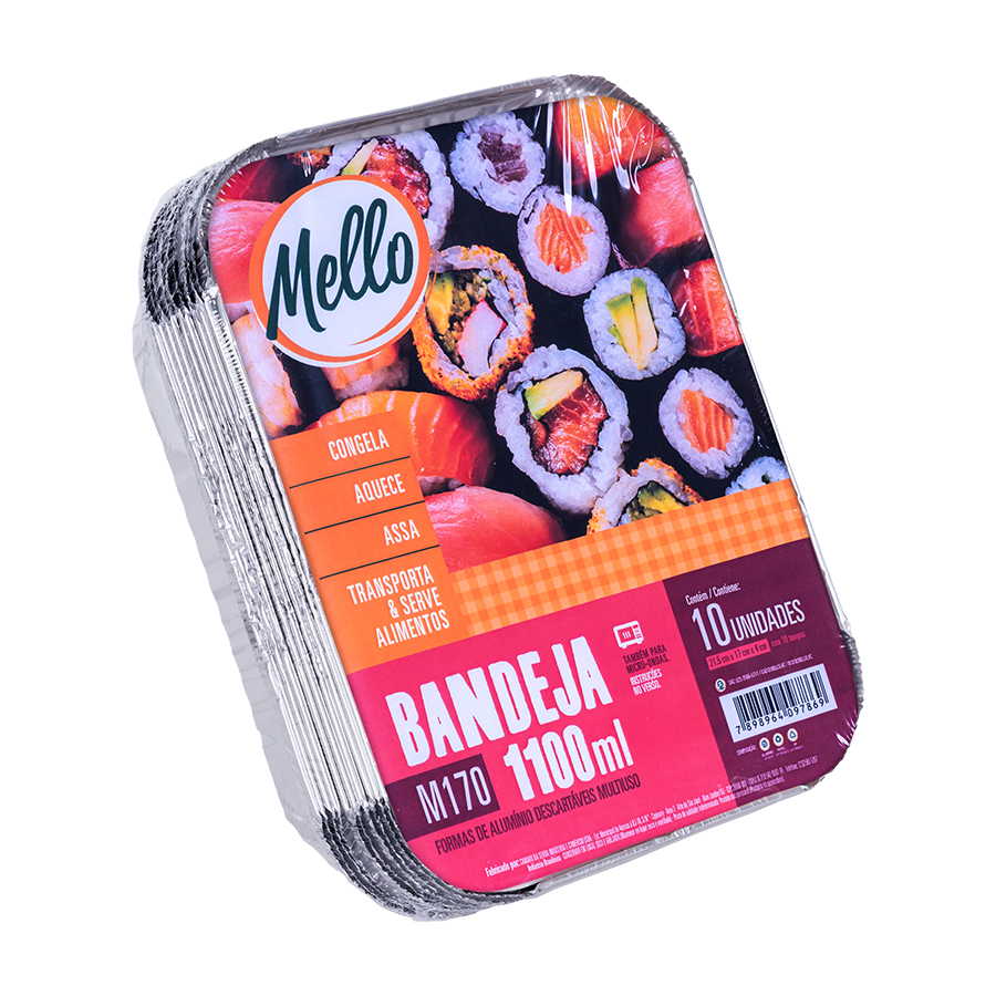 CONJUNTO BANDEJA M170 1100ML C/10 MELLO                                                                                                                                                                 