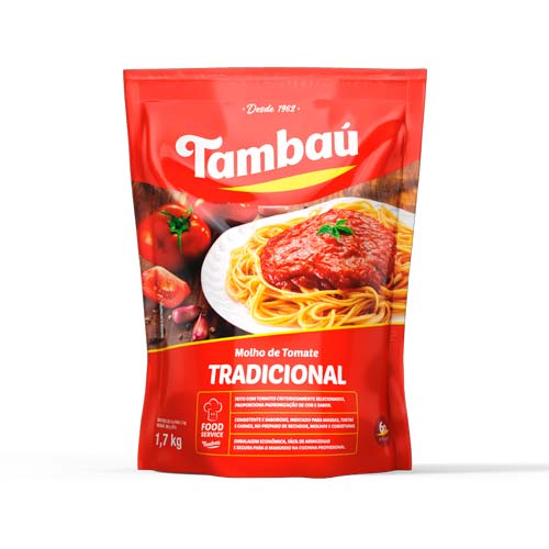 MOLHO DE TOMATE TRADICIONAL POUCH TAMBAU 1,7KG                                                                                                                                                          