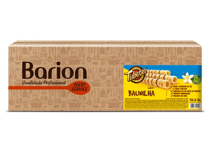 TUBETES ROLINHO DE WAFER BAUNILHA BARION 1KG                                                                                                                                                            