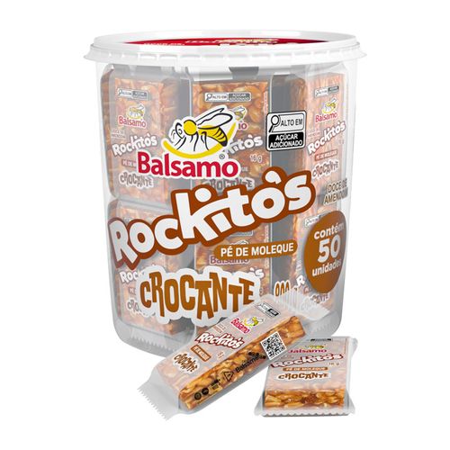 PE DE MOLEQUE CROCANTE ROCKITOS BALSAMO 50UN                                                                                                                                                            