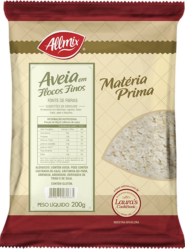 AVEIA EM FLOCOS FINOS ALLMIX 200G                                                                                                                                                                       