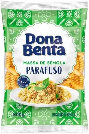 MACARRAO PARAFUSO SEMOLA DONA BENTA 500G                                                                                                                                                                