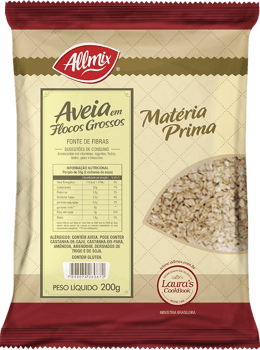 AVEIA EM FLOCOS GROSSOS ALLMIX 200G                                                                                                                                                                     