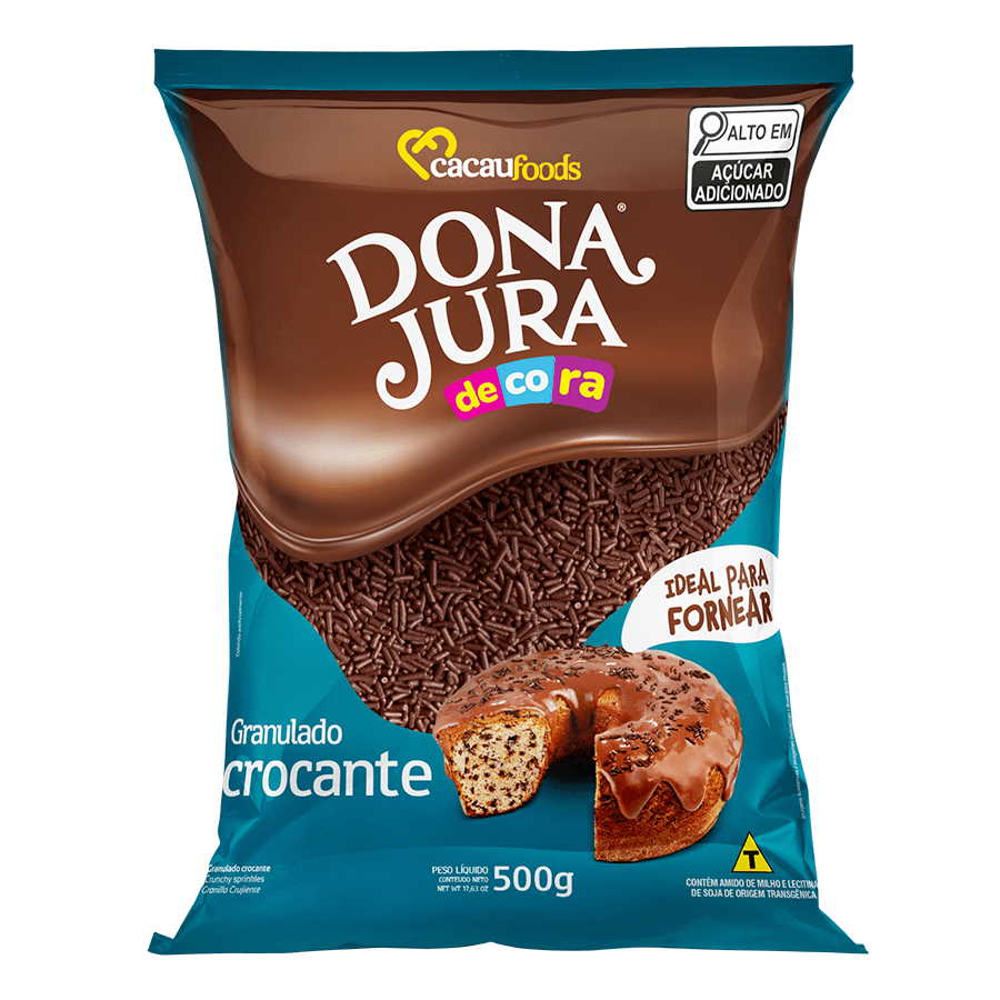 GRANULADO CROCANTE CHOCOLATE DONA JURA 500G                                                                                                                                                             