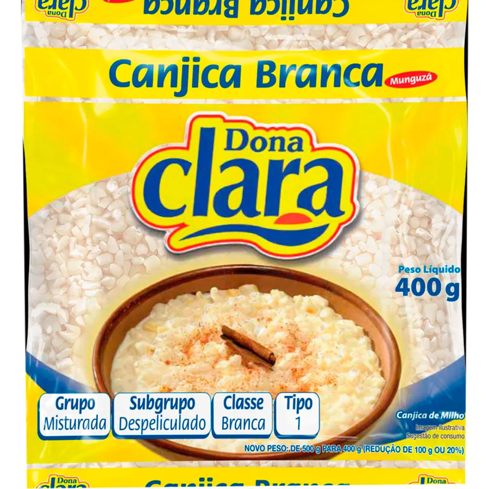 MILHO BRANCO DE CANJICA DONA CLARA 400G                                                                                                                                                                 
