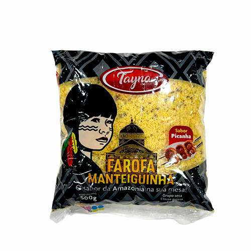 FAROFA MANTEIGUINHA  BRANCA SABOR PICANHA TAYNA 500G                                                                                                                                                    