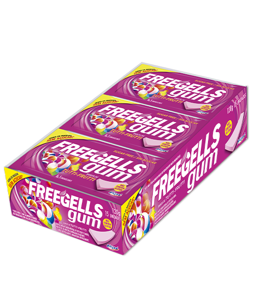 CHICLE FREEGELLS TUTTI FRUTTI RICLAN 15UN                                                                                                                                                               