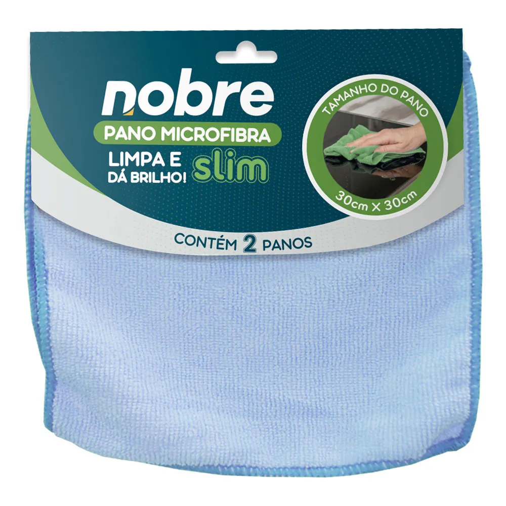 KIT PANO MICROFIBRA 30X30 AZUL SLIM NOBRE COM 2UN                                                                                                                                                          