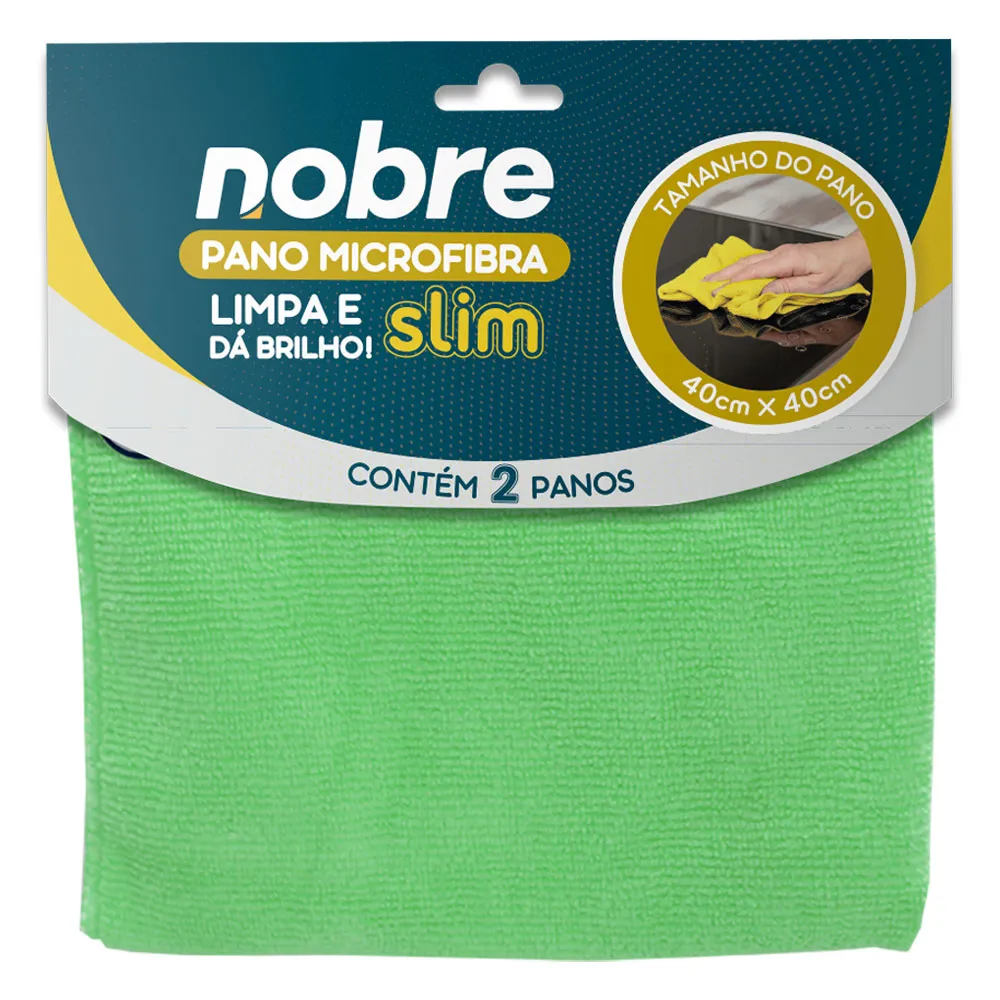 KIT PANO MICROFIBRA 40X40 VERDE SLIM NOBRE COM 2UN                                                                                                                                                        