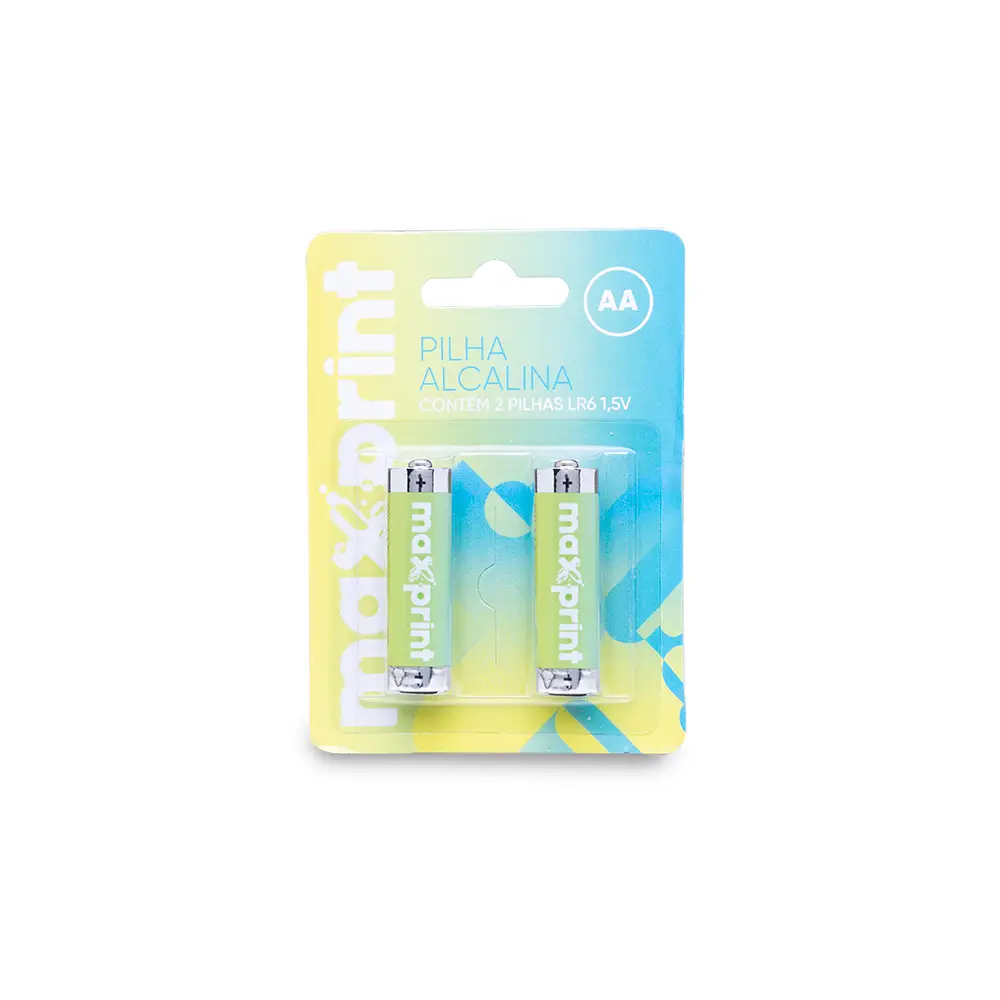PILHA ALCALINA PEQUENA AA MAXPRINT 2UN<br><br>                                                                                                                                                                  