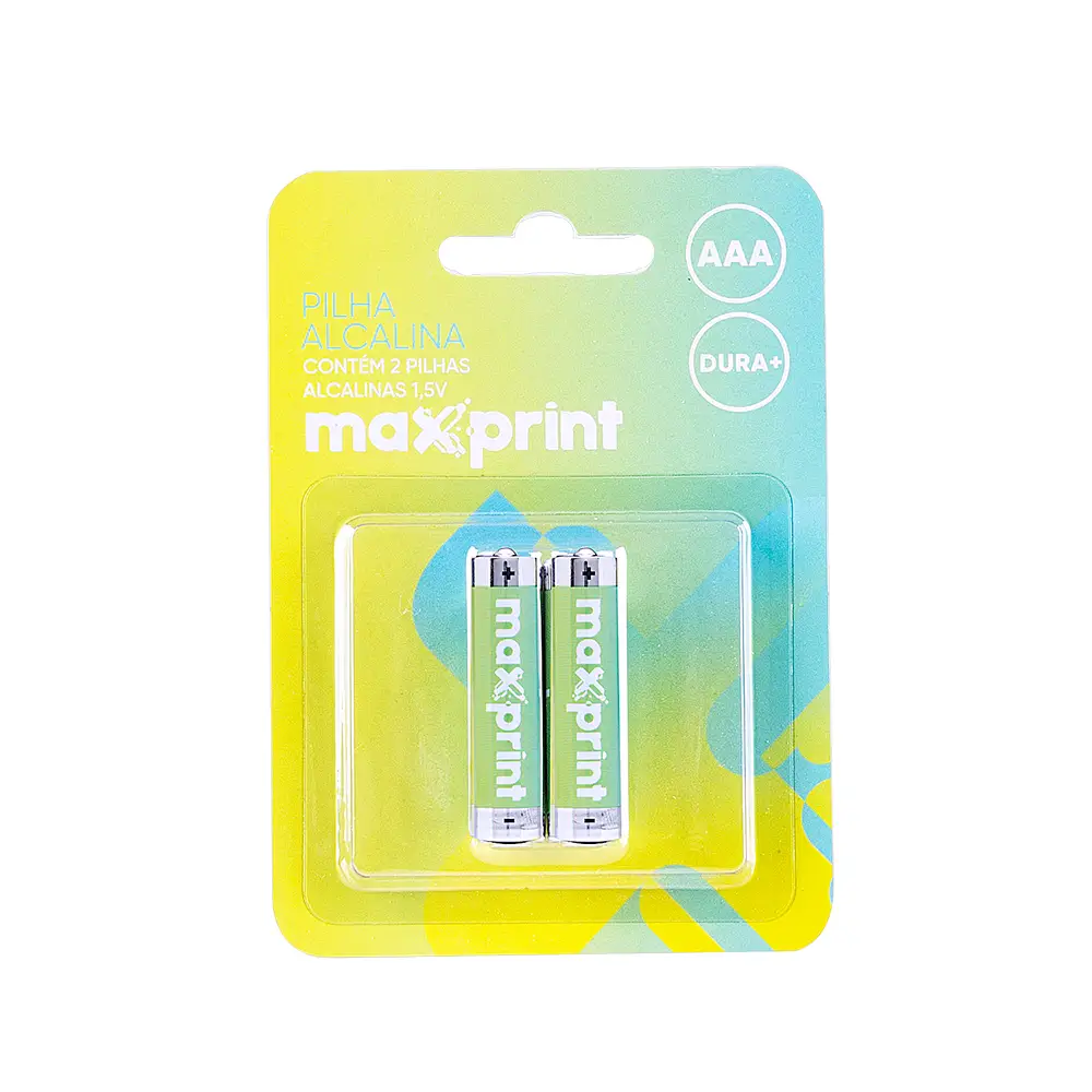 PILHA ALCALINA PALITO AAA MAXPRINT 2UN                                                                                                                                                                 