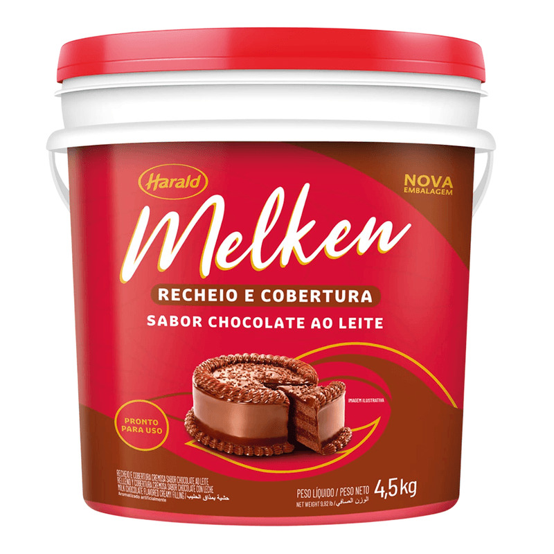 RECHEIO E COBERTURA CHOC AO LEITE MELKEN 4,5KG                                                                                                                                                          