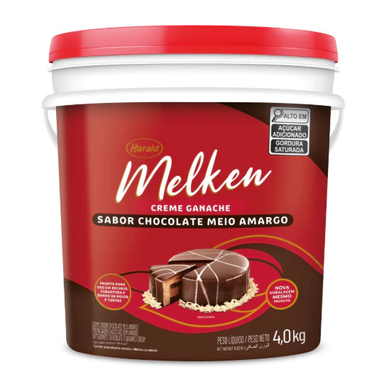 GANACHE MEIO AMARGO MELKEN 4KG                                                                                                                                                                          