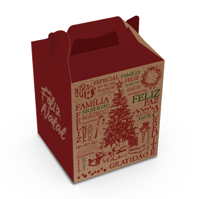 CAIXA MINI PANETONE MALETA COM ALCA NATAL ESSENCIA                                                                                                                                                