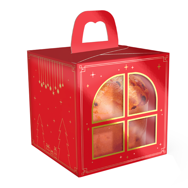 CAIXA MINI PANETONE JANELA COM ALCA NATAL LUZ                                                                                                                                                     