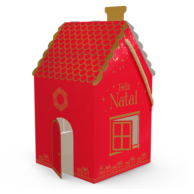 CAIXA MINI PANETONE CASINHA NATAL LUZ                                                                                                                                                                