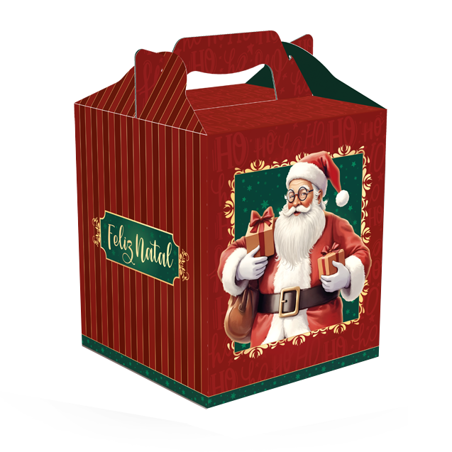 CAIXA MINI PANETONE MALETA COM ALCA NOEL 