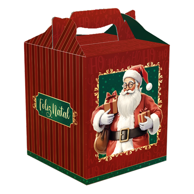 CAIXA PANETONE MALETA COM ALCA NOEL                                                                                                                               