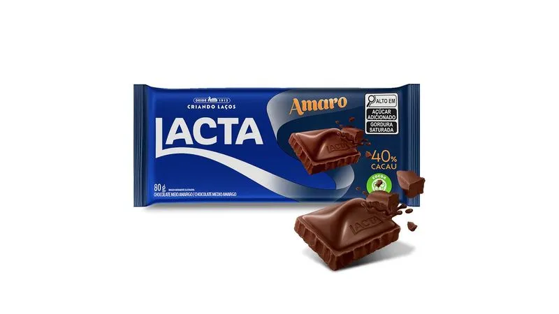 CHOCOLATE LACTA AMARGO MONDELEZ 80G                                                                                                                                                                     